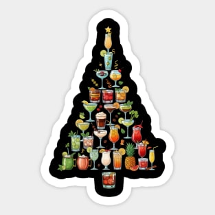 Christmas Tree Cocktails Sticker
